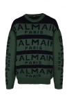 Balmain Logo Pattern Jumper In Green