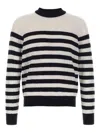 Balmain Embossed Monogram Striped Sweater In Multicolor