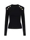 Balmain Sweater With Decorative Buttons In Black