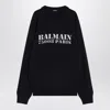 Balmain Blue Wool Sweater With Logo In Blue