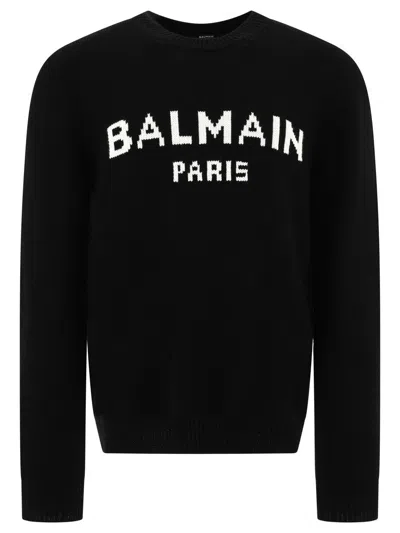 Balmain Sweater With Logo In Black
