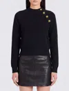 Balmain Button-embellished Raglan-sleeve Sweater In Black