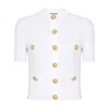 Balmain Short Sleeve Buttoned Pocket Knit Cardigan