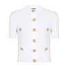 Balmain Short Sleeve Buttoned Pocket Knit Cardigan