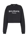 Balmain Noir Blanc Cotton Sweaters In Black