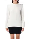 Balmain Maxi Shoulder Top Sweaters And Cardigans White In White