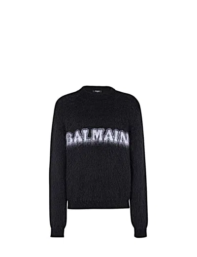 Balmain Sweaters In Noir/blanc