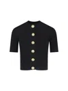 Balmain Women Ss Buttoned Torsade Knit Cardigan In Black