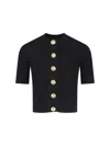 Balmain Women Ss Buttoned Torsade Knit Cardigan In Black