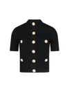 Balmain Buttoned Knitted Cardigan In Black