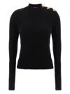 Balmain Eco-cashmere Button Sweater Sweaters And Cardigans Black In Black