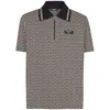 Balmain Men Labyrinth Polo Shirt With Jacquard Effect In Gray