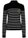 Balmain Sweaters In Black/natural