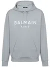 Balmain Cotton Logo Hoodie In Grey