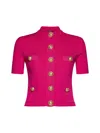 Balmain Embossed Buttons Knitted Cardigan In Purple