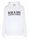 Balmain Stamped Cotton Hoodie Pocket In Multi