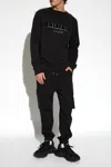 Balmain Flocked & Foiled Logo Sweatshirt In Black