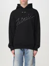 Balmain Cotton Hoodie With Embossed Velvet Logo In Black