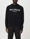 Balmain Logo Printed Cotton Sweatshirt In Black