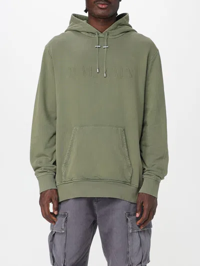 Balmain Sweatshirt  Men Color Kaki In Green