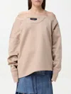 Balmain Beige Asymmetrical Jersey Off-the-shoulder Sweatshirt In Beige