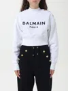 Balmain Cropped Sweatshirt With Buttons In 白色