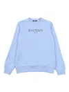 Balmain Printed Buttoned Sweatshirt In Blue