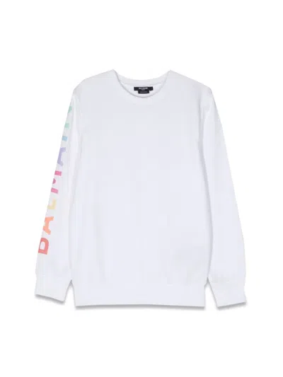 Balmain Logo-embroidered Cotton Crewneck Sweatshirt In Multi