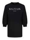 Balmain Logo-embroidered Organic Cotton Sweatshirt Dress In Multicolour