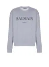 Balmain Logo-print Sweatshirt In Gray