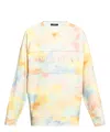 Balmain Logoed Sweatshirt With Distressed Trims In Multicolor