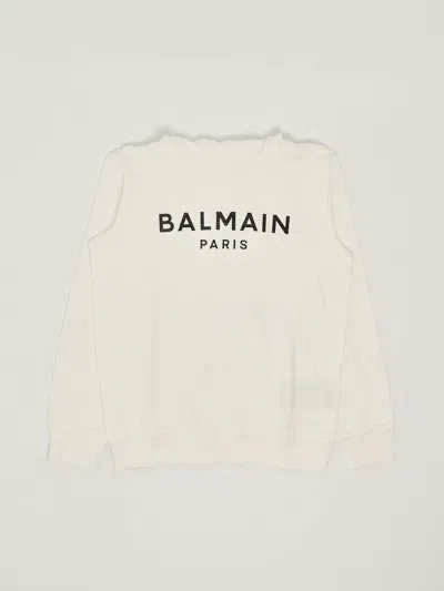 Balmain Kids' Sweatshirt Sweatshirt In Bianco-nero