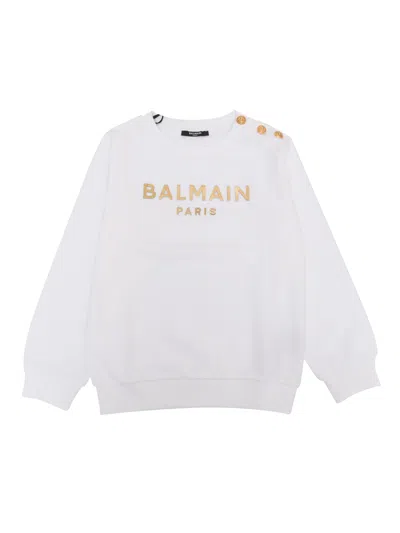 Balmain Kids' Sweatshirt In White