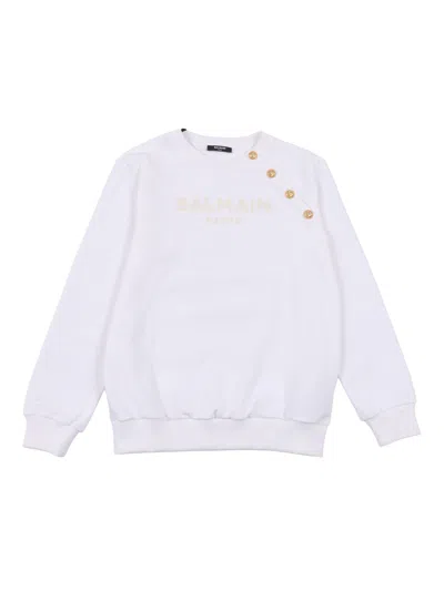 Balmain Kids'  Sweatshirt In White