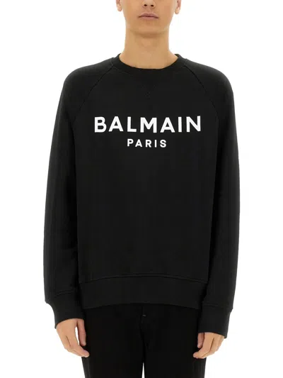 Balmain Sweatshirt With Logo In Black