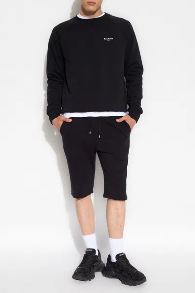 Balmain Sweatshirt With Logo In Black