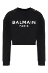 Balmain Black Cotton Sweatshirts In Black