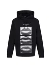 Balmain Lips Print Hoodie In Black
