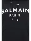 Balmain Cotton Hoodie In Eab Noir/blanc