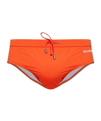BALMAIN LOGO-PRINT SWIM TRUNKS