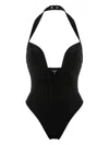 Balmain Plunging Halterneck Swimsuit
