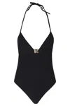 Balmain Monogram Halterneck One-piece Swimsuit