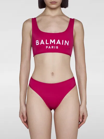 Balmain Swimsuit  Woman Color Fuchsia In 紫红色