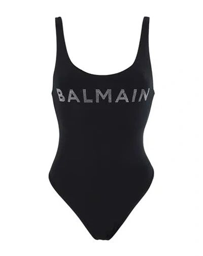 Balmain Swimsuit Woman One-piece Swimsuit Black Size 2 Polyester, Elastane