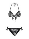 Balmain Black & Off-white Print Bikini In Black