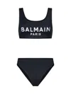 Balmain Logo-embroidered Bikini Set In Black