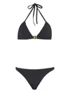 Balmain Logo-print Triangle Bikini Set In Black