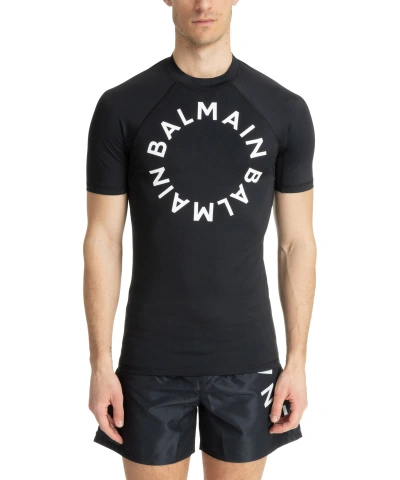 Balmain Swimwear T-shirt In Black