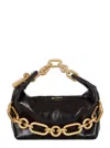 Balmain Sync Black Mini Handbag With Chain-link And Logo Plaque In Leather Woman