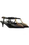 Balmain Sync Chain Kitten Slingbacks In Black